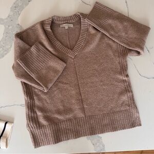 LOFT Cozy Brown V-Neck Sweater